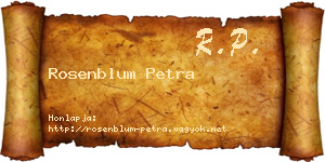 Rosenblum Petra névjegykártya